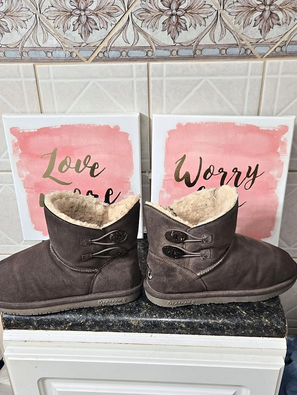 Bearpaw Shorty Boot Faux-Fur Lined Brown Winter Boots